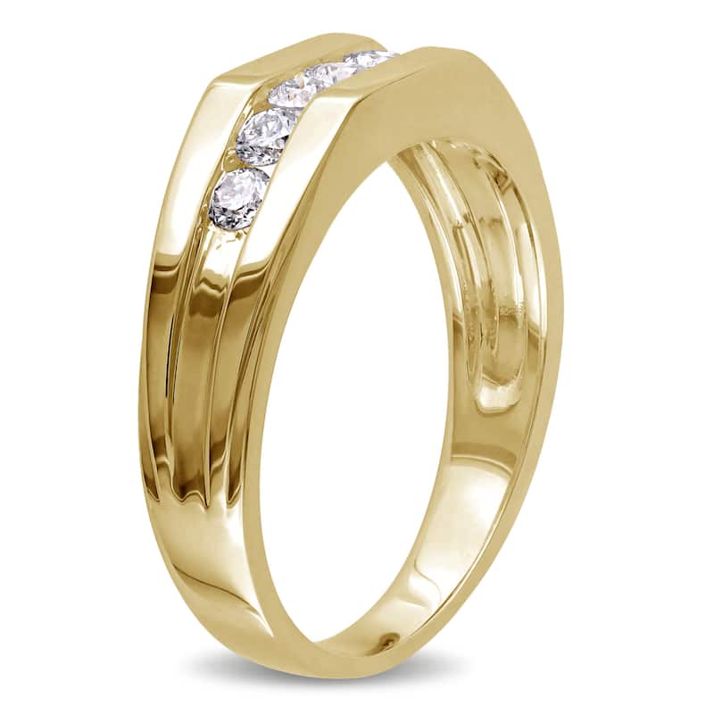 Miadora 10k Yellow Gold 1/2ct TDW Channel-Set Men's Diamond Ring