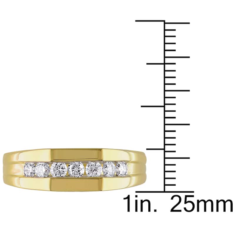 Miadora 10k Yellow Gold 1/2ct TDW Channel-Set Men's Diamond Ring