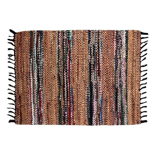 Tan Broadway Leather Rug - 5' x 8'
