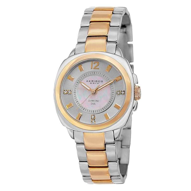 Akribos XXIV Women's Swiss Quartz Stainless Steel Two-Tone Bracelet Watch
