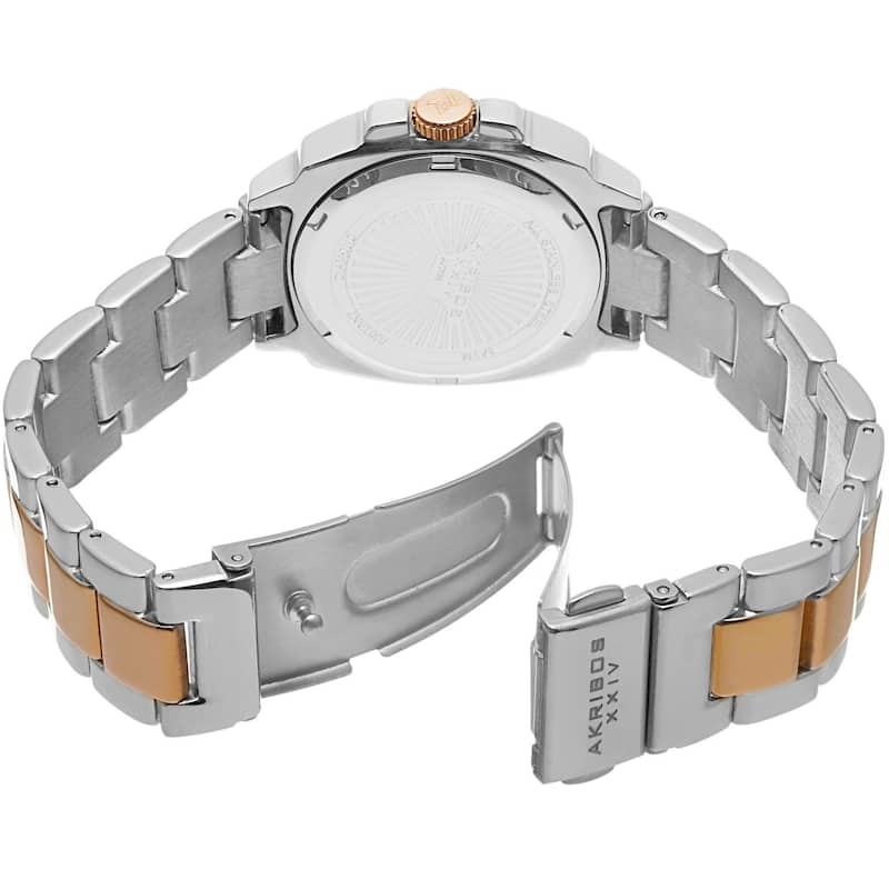 Akribos XXIV Women's Swiss Quartz Stainless Steel Two-Tone Bracelet Watch