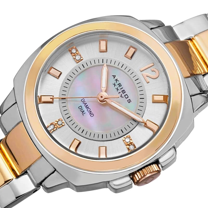 Akribos XXIV Women's Swiss Quartz Stainless Steel Two-Tone Bracelet Watch