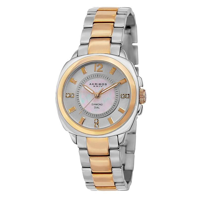 Akribos XXIV Women's Swiss Quartz Stainless Steel Two-Tone Bracelet Watch