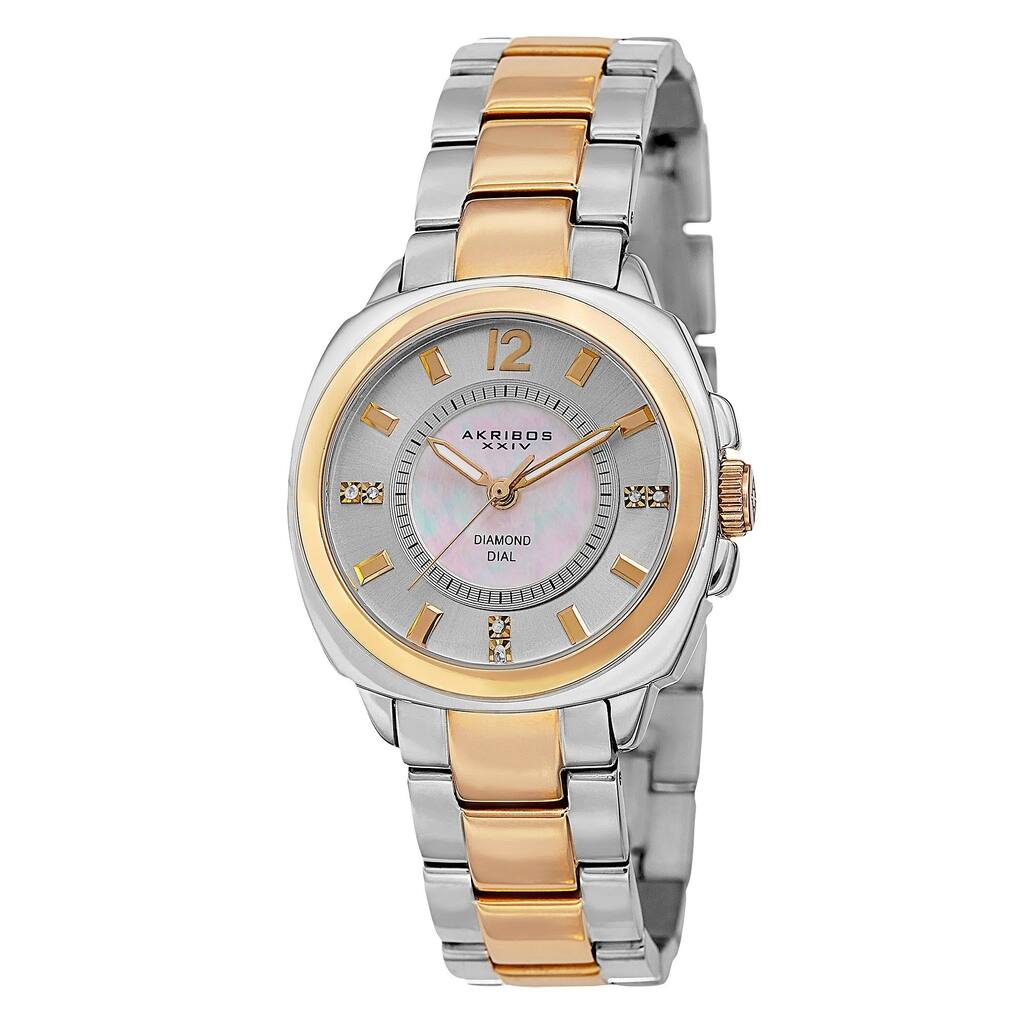 Akribos XXIV Women's Swiss Quartz Stainless Steel Two-Tone Bracelet Watch