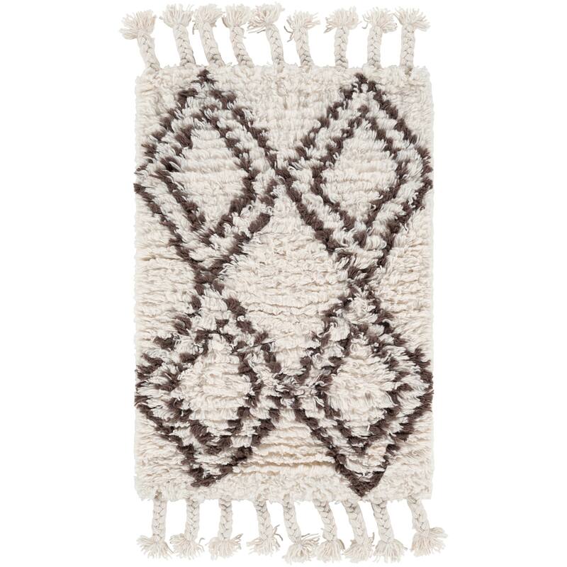 Hand-Woven Erika Geometric Wool Area Rug - 2' x 3' - 2' x 3'