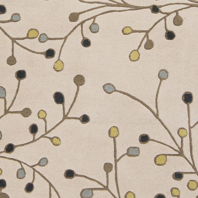 Sakura Handmade Transitional Floral Wool Area Rug - 6' x 9' Oval - Cream - Runner/Oval