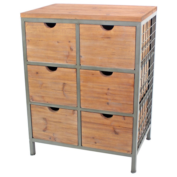 Brown Wood and Wire Tall Dresser Free Shipping Today