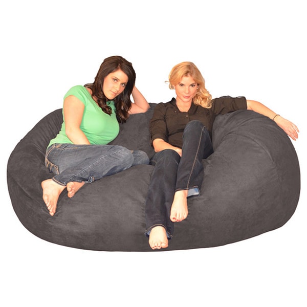 Shop Oval Dark Brown 8-foot Microfiber and Memory Foam Bean Bag - Free ...