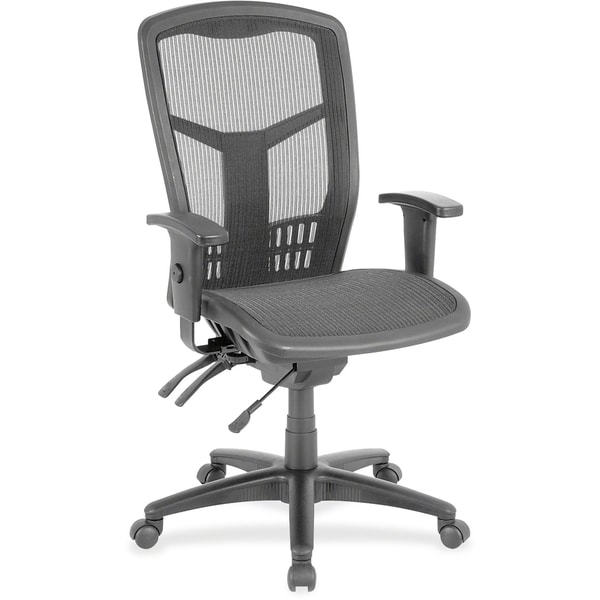 Alera Etros Series Suspension Mesh Mid back Synchro Tilt Black Chair