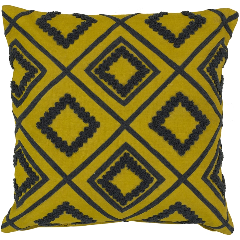 Decorative Halen 22-inch Poly or Feather Down Filled Throw Pillow - Green - Down - Modern & Contemporary