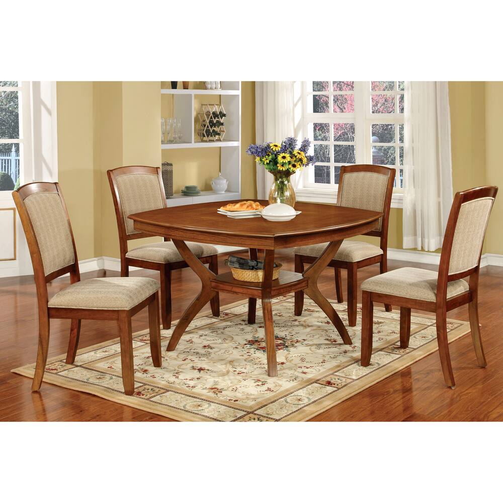 Furniture of America Oakley Transitional Style Square Dining Table - Oak