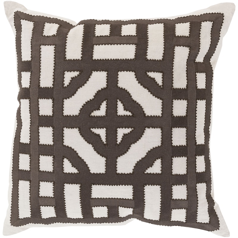 Decorative Felder 22-inch Poly or Feather Down Filled Throw Pillow - Down - Taupe