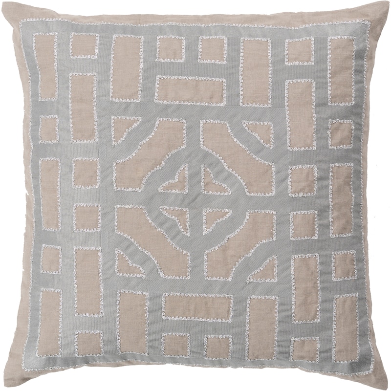 Decorative Felder 22-inch Poly or Feather Down Filled Throw Pillow - Polyester - Blue