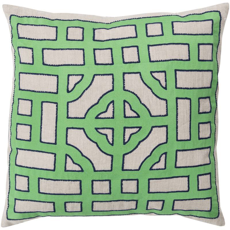 Decorative Felder 22-inch Poly or Feather Down Filled Throw Pillow - Down - Lime