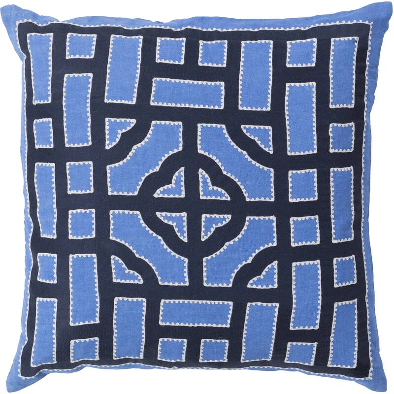 Decorative Felder 22-inch Poly or Feather Down Filled Throw Pillow - Down - Navy