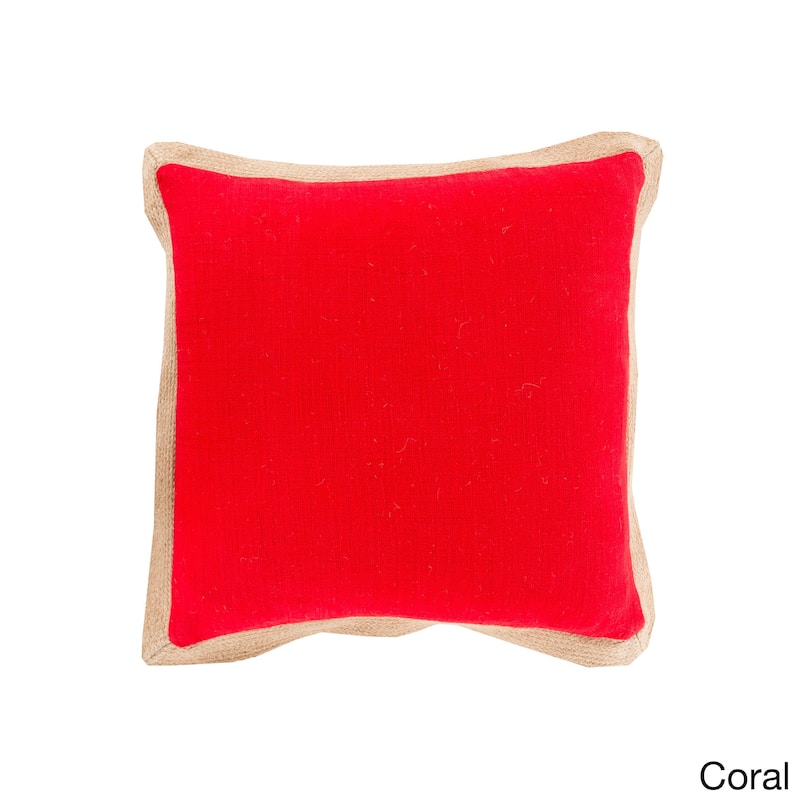 Decorative Henley 22-inch Poly or Feather Down Filled Throw Pillow - Red - Down