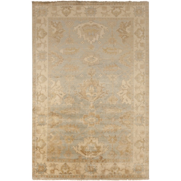 Hand-Knotted Jude Border New Zealand Wool Area Rug - 3'6" x 5'6"
