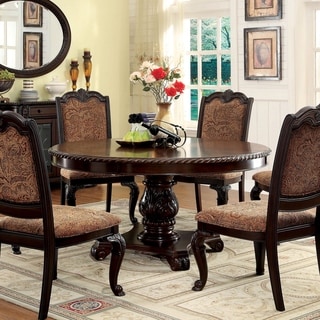 Dining Room Tables - Shop The Best Deals For May 2017  Furniture of America Oskarre Brown Cherry Round Dining Table