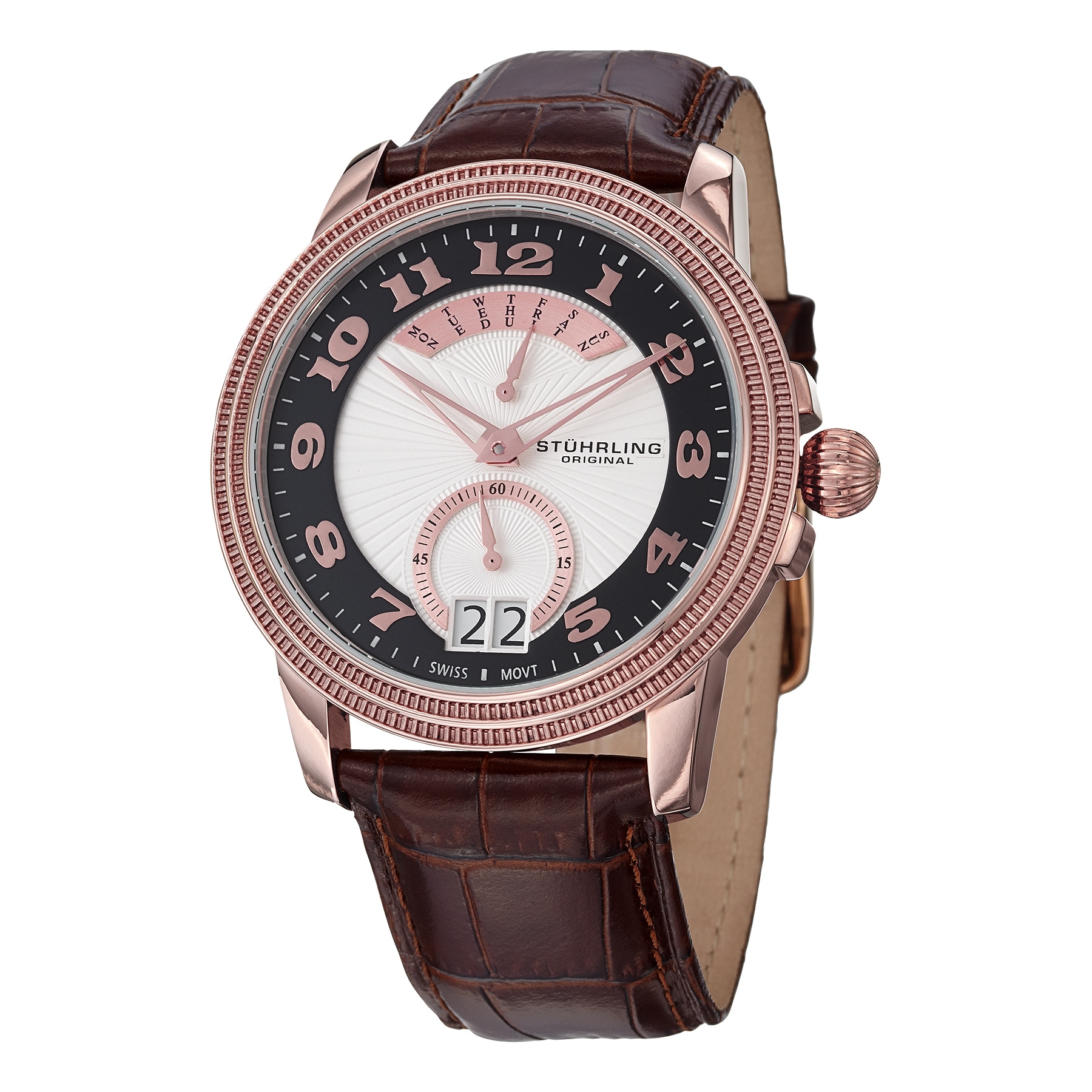 Stuhrling Original Swiss Made Swiss Quartz Classique Leather Strap