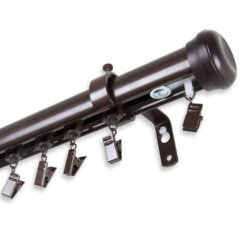 InStyleDesign Edison Cordless Traverse Rod - 28 to 48 inches - Cocoa