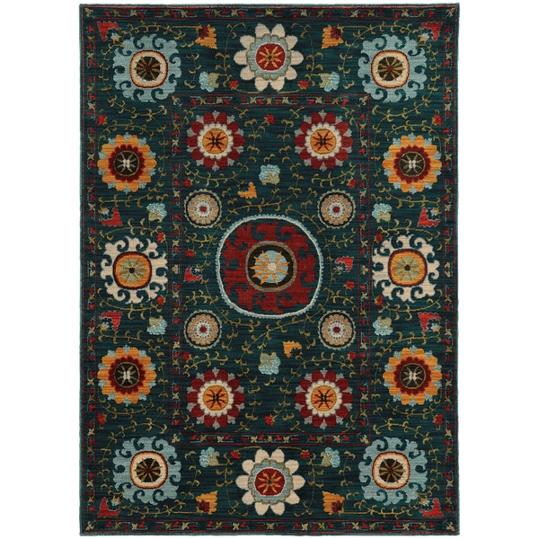 Multi Floral Blue/ Multi Rug (310 x 55)