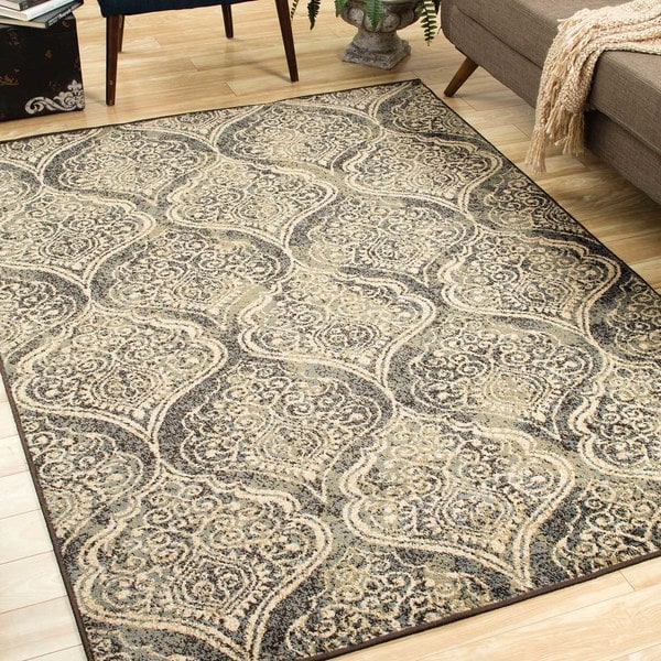 Mehndi Inspired Blue/ Ivory Rug (3'3 x 5'5) - 3'3" x 5'5"
