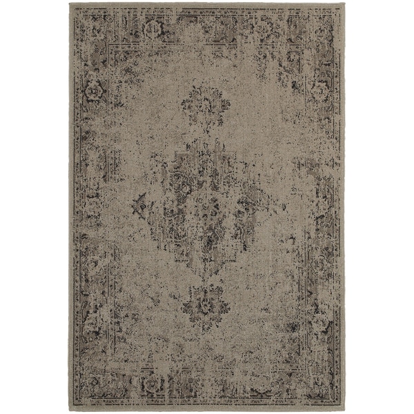 Overdyed Antiqued Heriz Grey/ Charcoal Rug (310 x 55)