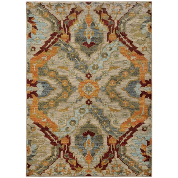 Overscale Traditional Beige/ Orange Rug (110 x 30)