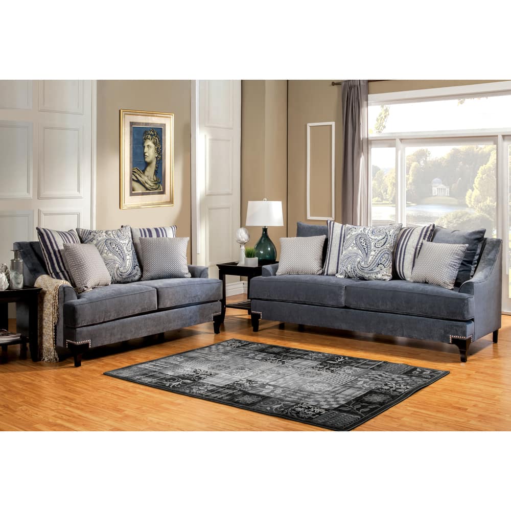 Furniture of America Janice Contemporary 2-Piece Premium Sofa Set