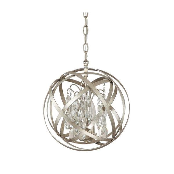 Capital Lighting Axis Collection 3 light Winter Gold Orb Pendant with