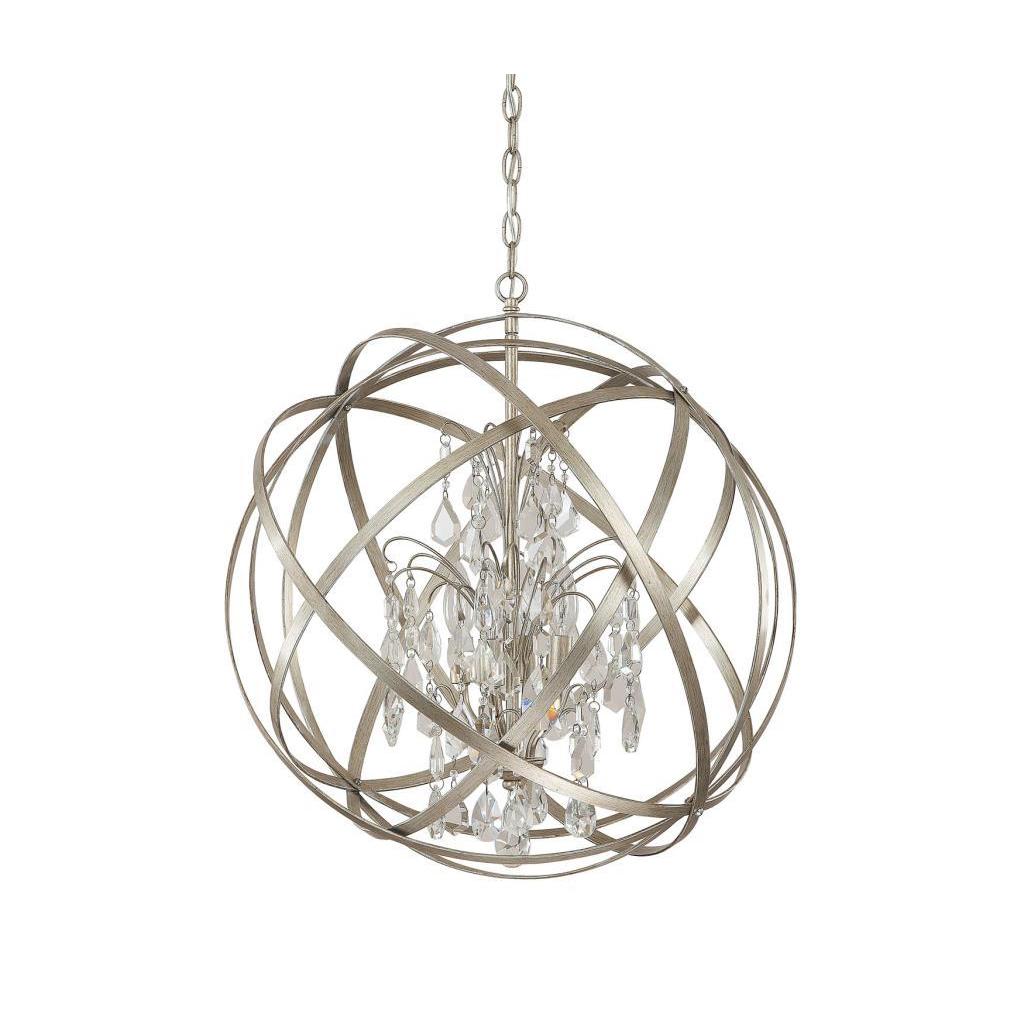 Axis 4-light Winter Gold/Crystal Pendant - Winter Gold - Chandeliers For Bedrooms by Overstock.com