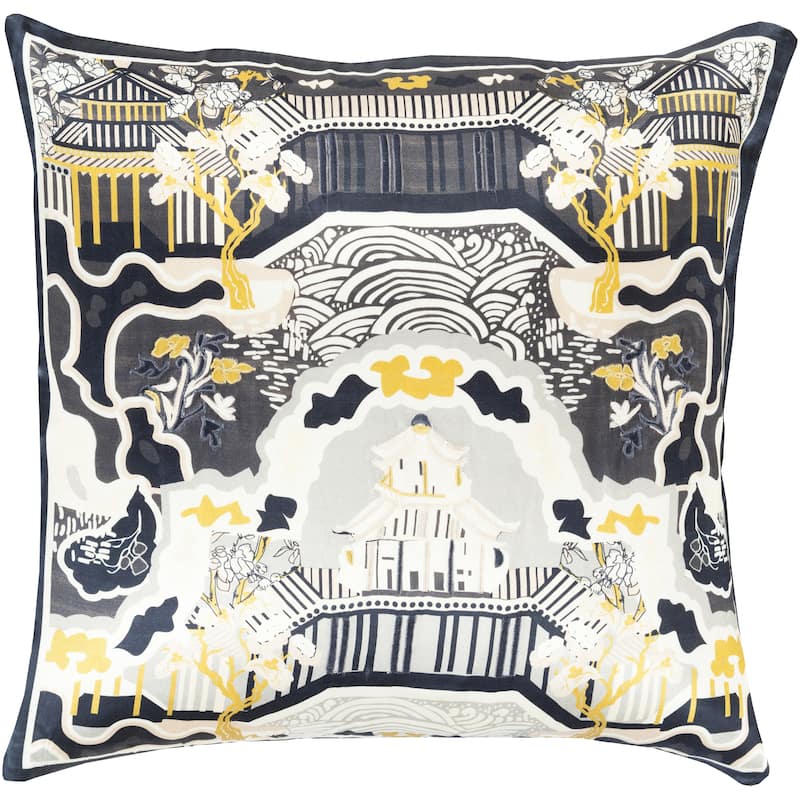 Decorative Campbell 20-inch Feather Down or Poly Filled Throw Pillow - Down - Slate