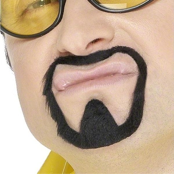 Black Stick On Beard Goatee Facial Hair 5 Pc Set Kit Costume Accessory