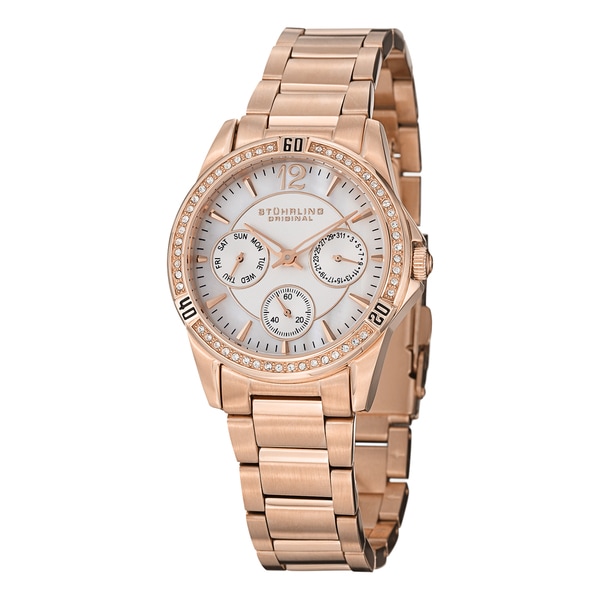 Stuhrling Original Women's Marina Quartz Crystal Stainless Steel Bracelet Watch