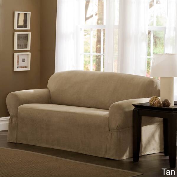 Maytex Faux Suede 1 Piece Sofa Or Loveseat Slipcover 9940260 Maytex Faux Suede 1 Piece Sofa Or