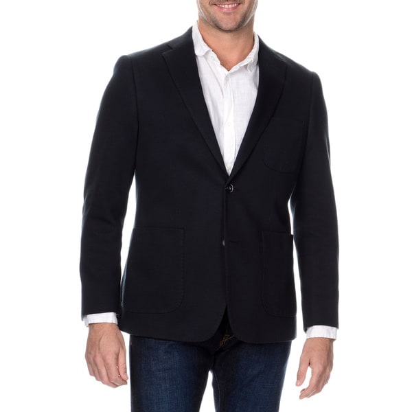 Via Toro Mens Navy Comfort Knit Sportcoat