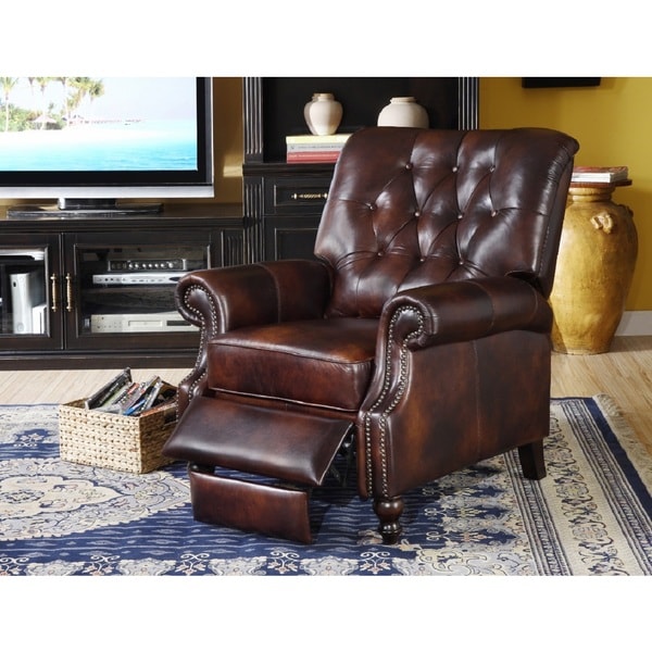 faux cowhide recliner