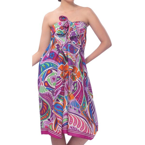 Shop La Leela Super Soft Likre Modern Paisley Bikini Sarong Cover up ...
