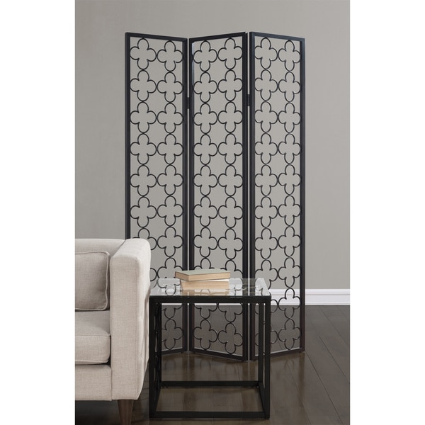 Black Frame 3 panel Lantern Design Folding Screen