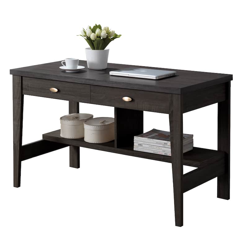 Folio 2-Drawer Small Desk with Shelves