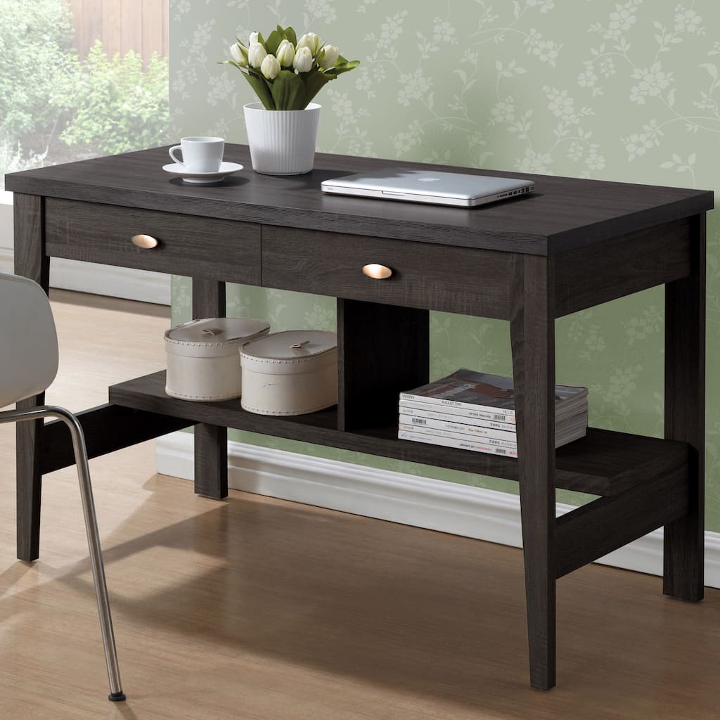 Folio 2-Drawer Small Desk with Shelves