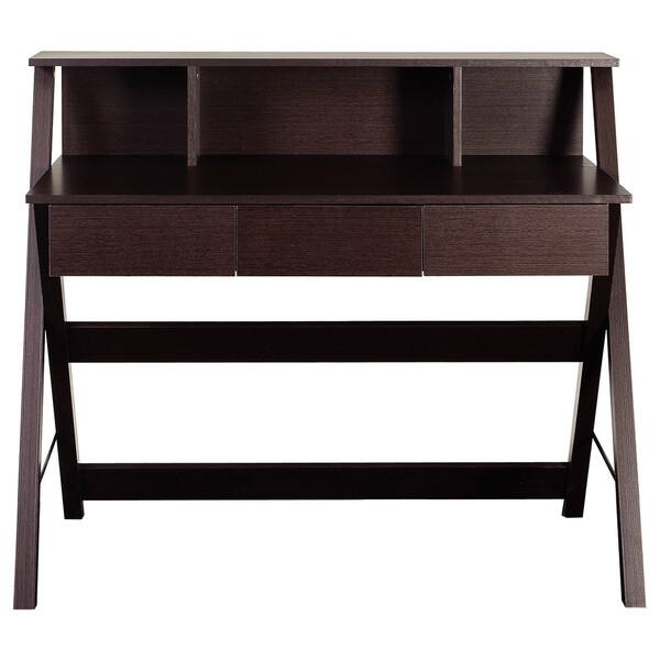 Shop Corliving Folio Three Drawer Desk With Low Profile Hutch