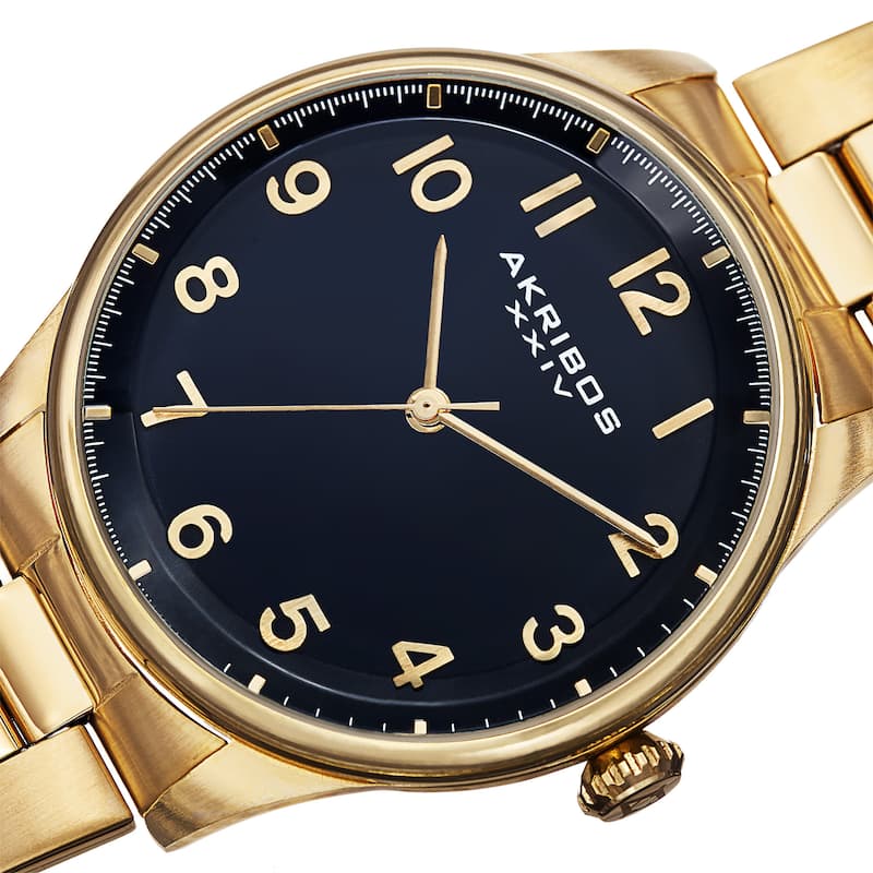 Akribos XXIV Men's Quartz Stainless Steel Gold-Tone Bracelet Watch