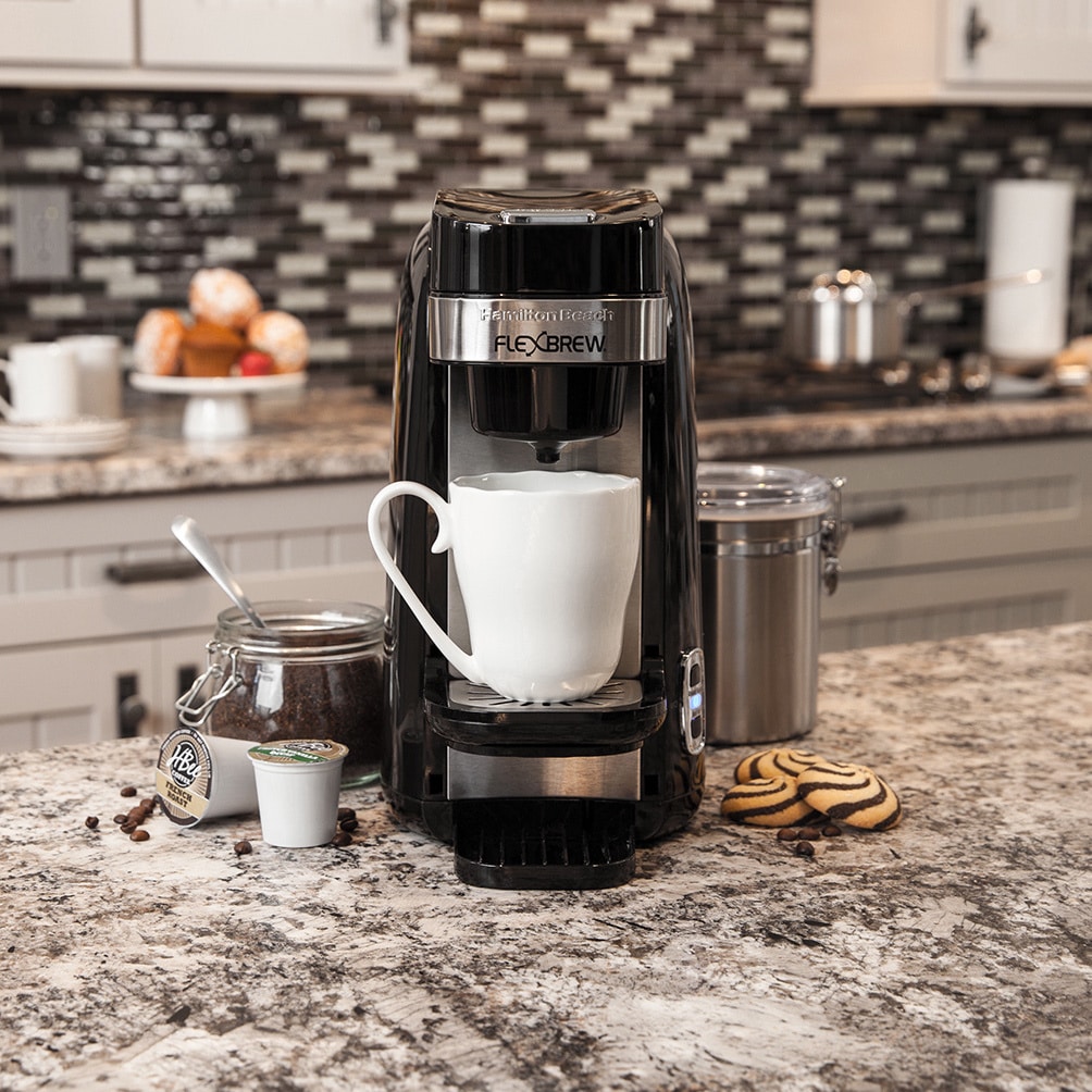 Hamilton Beach 2 Flex brew Black Single-Serve Coffee Maker in the  Single-Serve Coffee Makers department at