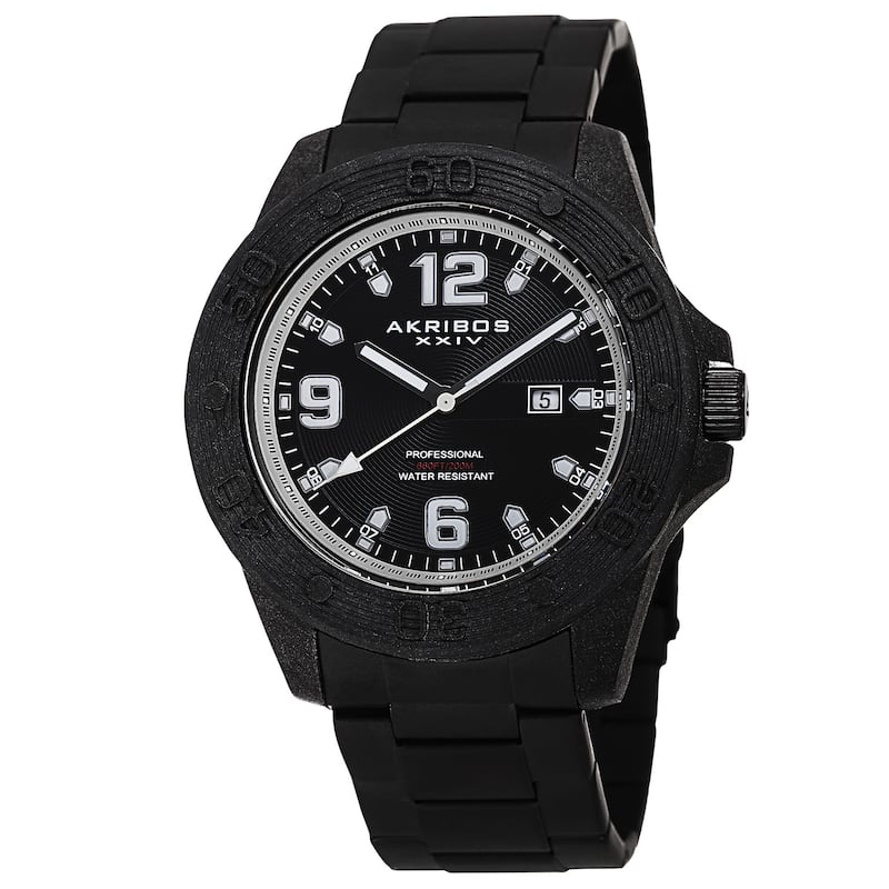 Akribos XXIV Men's Quartz Divers Stainless Steel White Bracelet Watch