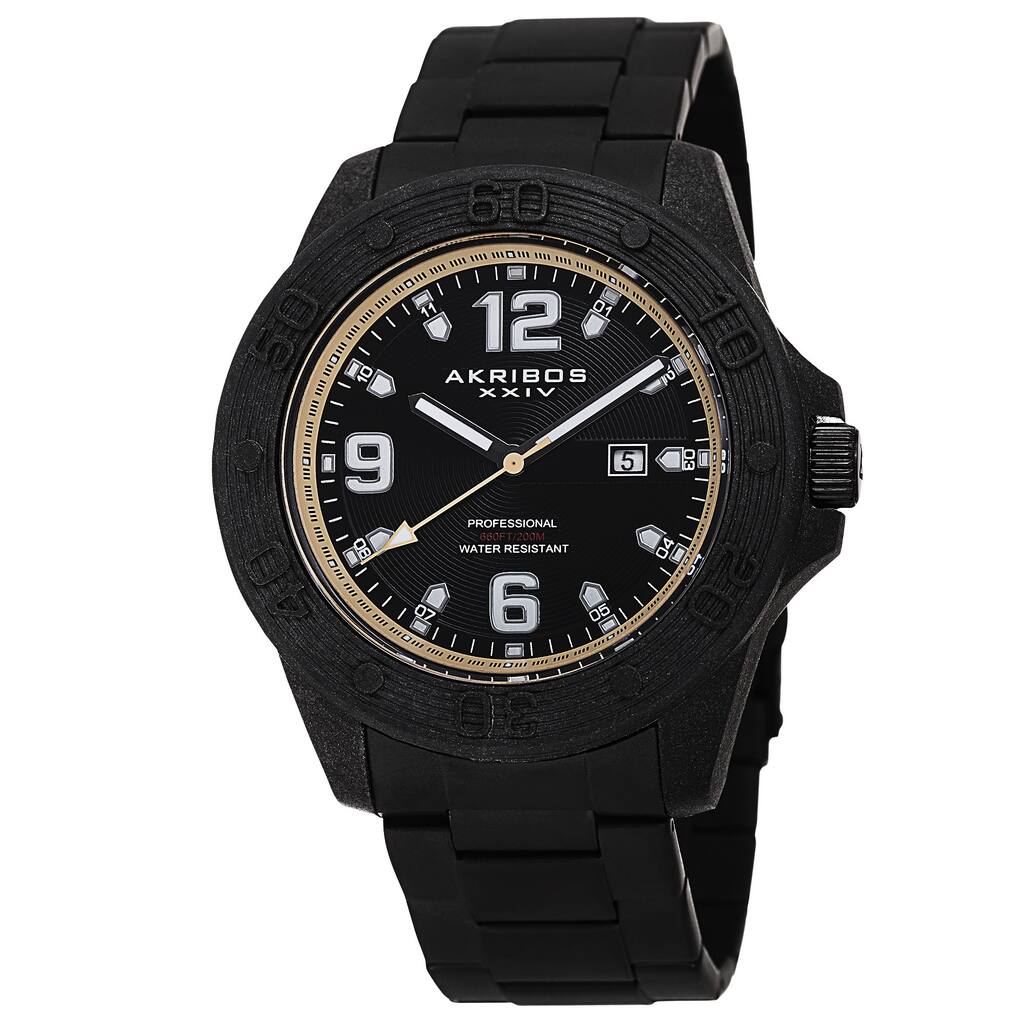 Akribos XXIV Men's Quartz Divers Stainless Steel Bracelet Watch