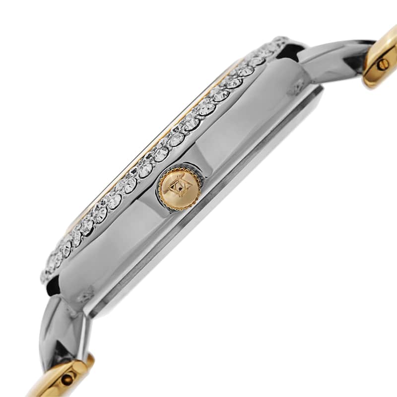Akribos XXIV Women's Quartz Diamond Markers Two-Tone Bracelet Watch