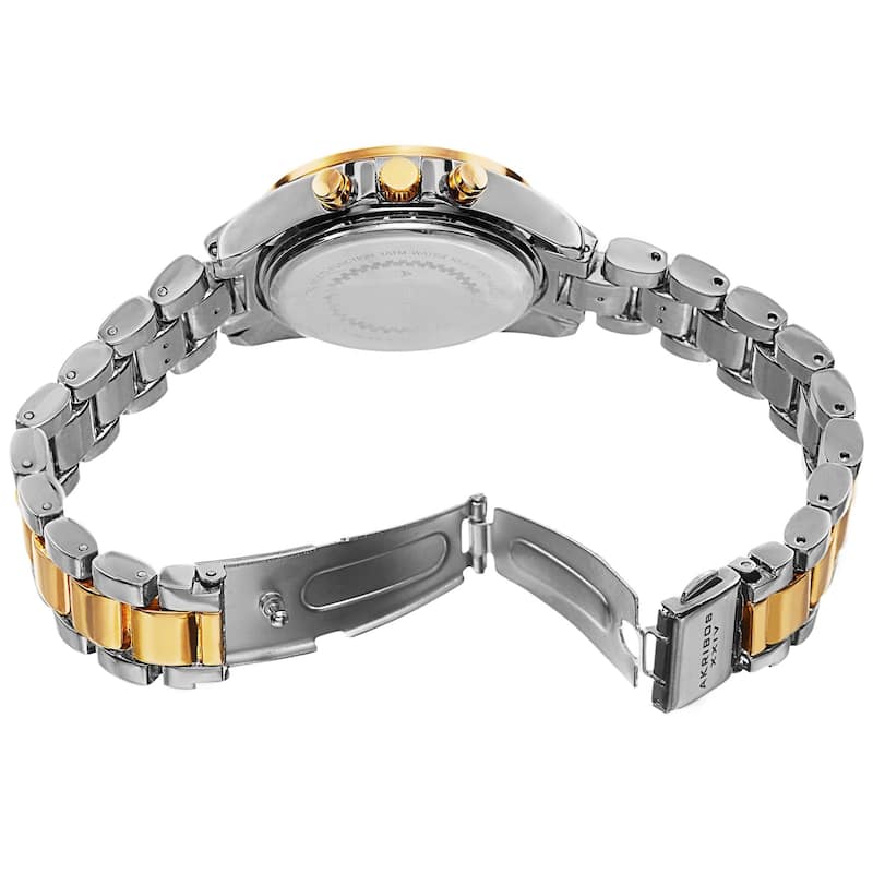 Akribos XXIV Women's Swiss Quartz Dual-Time Multifunction Two-Tone Bracelet Watch