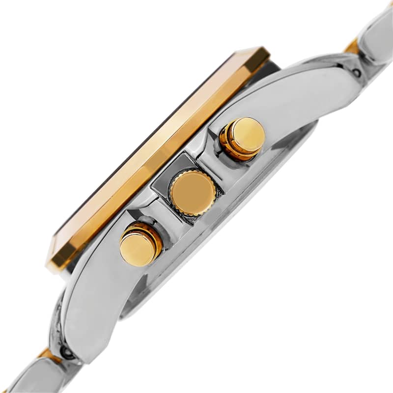 Akribos XXIV Women's Swiss Quartz Dual-Time Multifunction Two-Tone Bracelet Watch