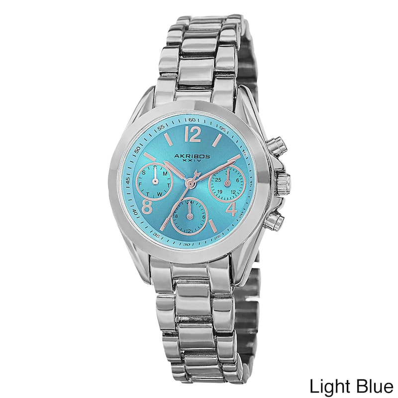 Akribos XXIV Women's Swiss Quartz Dual-Time Multifunction Gold-Tone Bracelet Watch